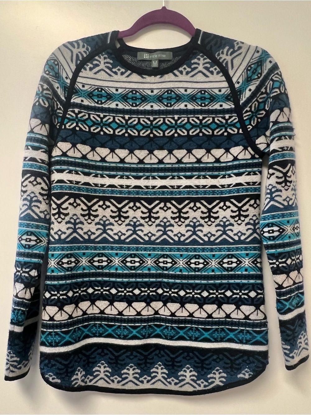 Title Nine Faire Isle Merino Wool Extra fine Sweater Medium